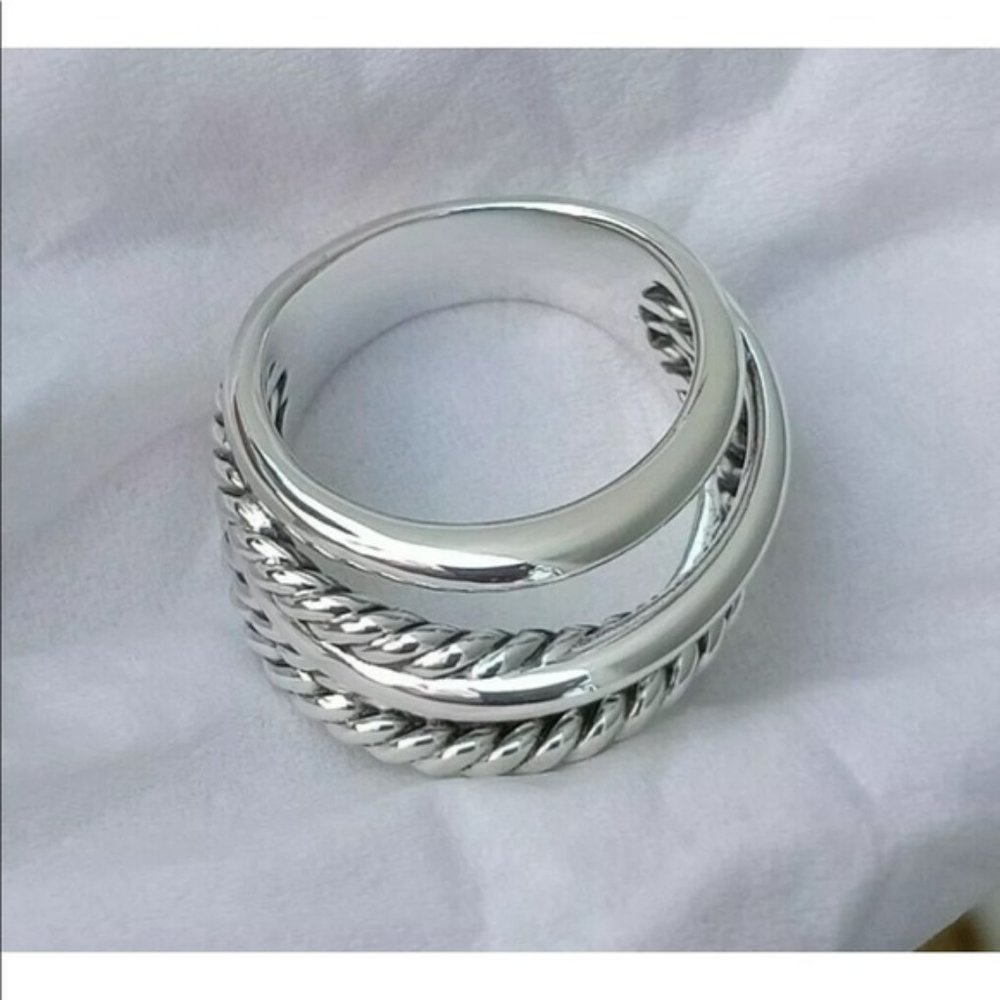 David Yurman Sterling Silver Narrow Crossover Ring